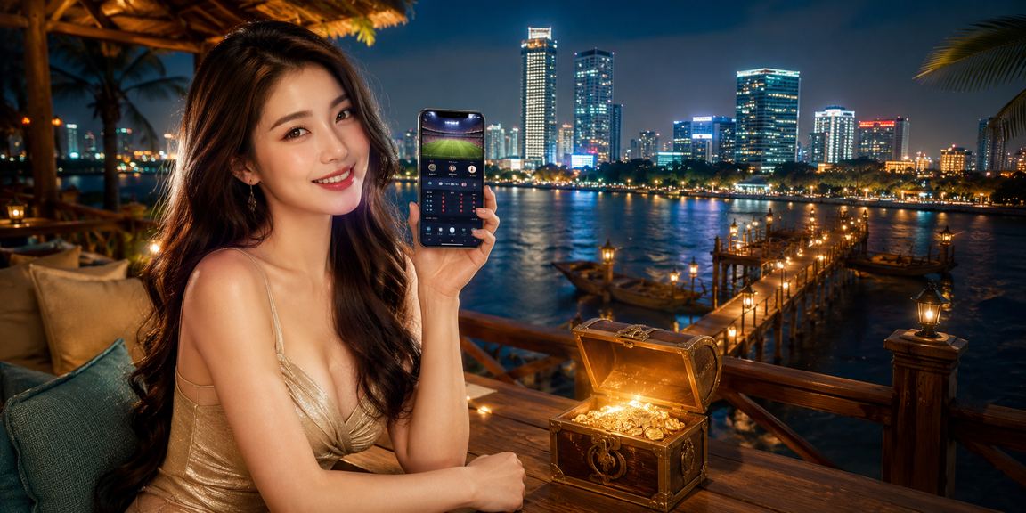 Người dùng trải nghiệm casino di động trên bãi biển gần Hà Nội
