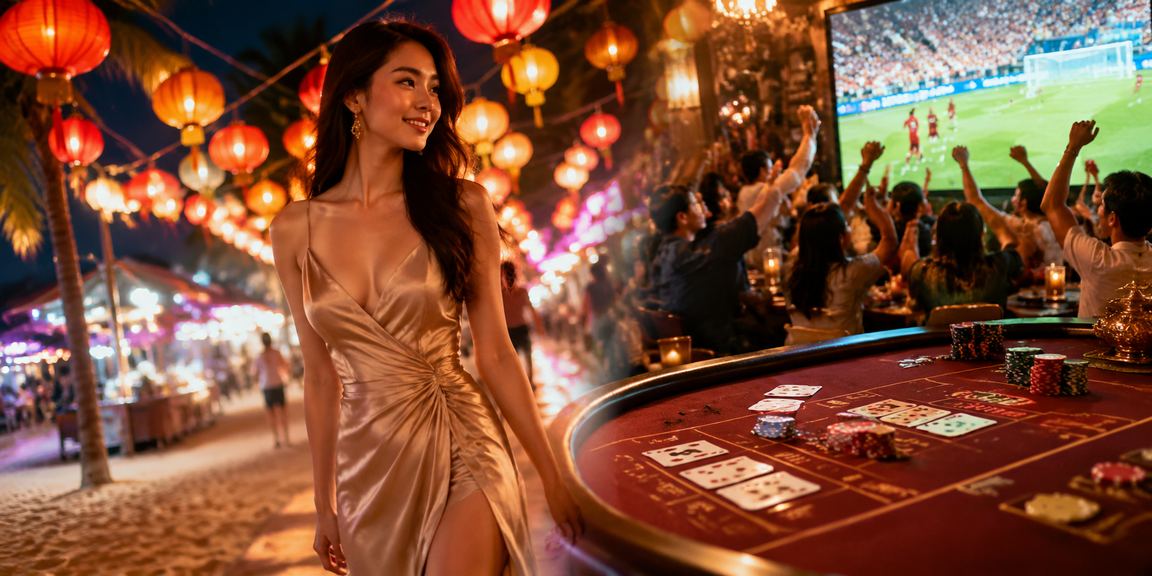 Người chơi Baccarat tại chợ đêm Mũi Né – không khí casino cao cấp